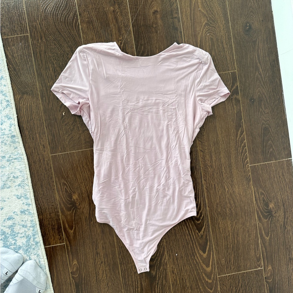 Abercrombie Light Pink Short Sleeve Bodysuit